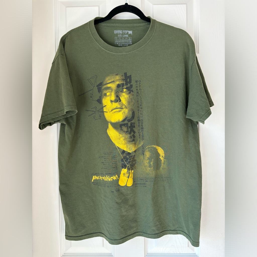 Rucking Fotten Tee Mens Green Short Sleeve Apocalypse Now Tee Size Lg Rucking Fotten Tee Mens Green Short Sleeve Apocalypse Now Tee Size Lg